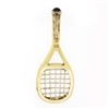 Image 5 : Vintage 14k Yellow Gold 1.50 ctw Pave Diamond Sapphire Large Tennis Racket Penda