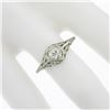 Image 3 : Antique Art Deco 18k White Gold 0.26 ctw Old European Cut Diamond Solitaire Ring
