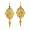 Image 5 : Antique Victorian 14k+ Gold Cultured Pearl Blue Enamel Drop Dangle Earrings
