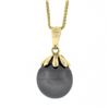 Image 5 : 14K Yellow Gold 11.8mm Tahitian Gray Pearl Solitaire Pendant 16" Chain Necklace