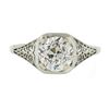 Image 5 : Antique Art Deco 18k Gold GIA 1.84 ctw European Diamond Filigree Engagement Ring