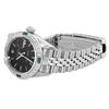 Image 4 : Rolex Ladies Stainless Steel Black Index Dial Diamond And Emerald Bezel Date Wri