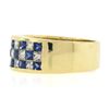 Image 6 : 18K Gold 2.16 ctw Invisible Set Alternating Sapphire Diamond Wide Stack Band Rin