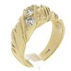 Image 1 : Vintage Men's 10K Rosy Yellow Gold .50 ctw Diamond Textured & Polished Band Ring
