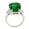 Image 8 : Vintage Platinum 12.16 ctw AGL Emerald Cut Colombian Emerald Diamond Cocktail Ri
