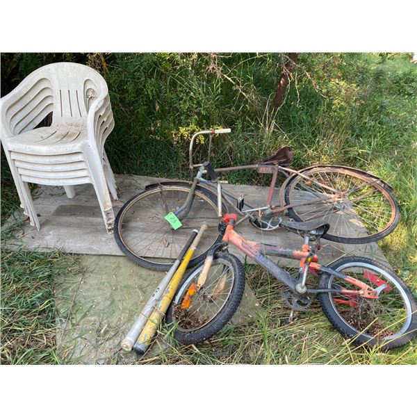 Plastic Chairs, 2 Bikes 2 Bats