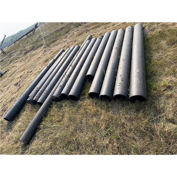 13- Joints of Heavy plastic pipe approx. 9in and from 8 to 10 ft long