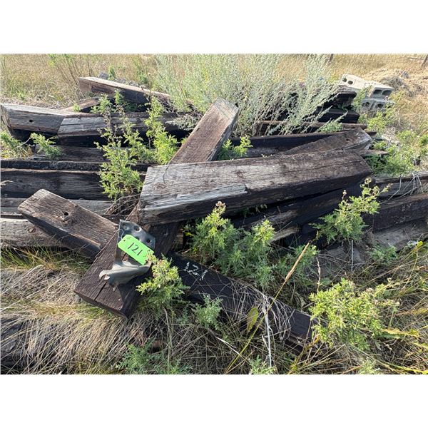 Lot of RR ties, cement blocks, 2x4's, misc. lumber