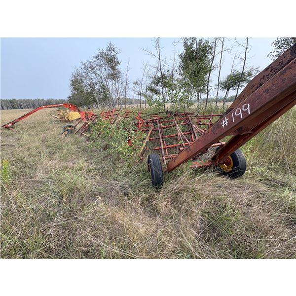 Set of tine harrows and draw bar