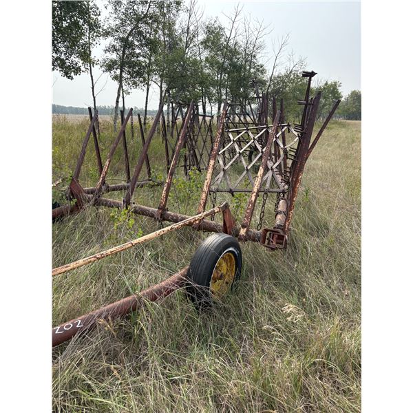 Harrow draw bar and harrows