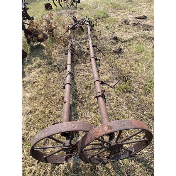 Old Steel Wheel Harrow Draw Bar