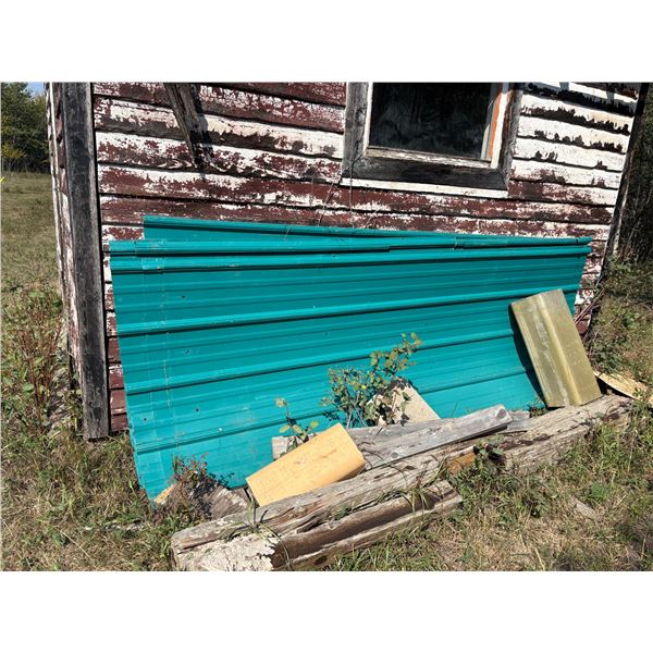 Approx 6 sheets of Green Metal Clad. Located at Land Parcel #2
