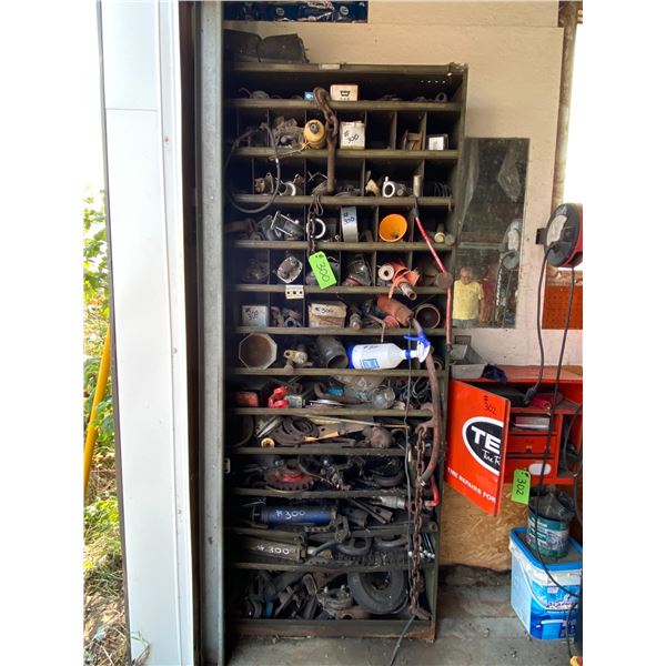 Metal Bin c/w large quantity of Parts, misc., etc.