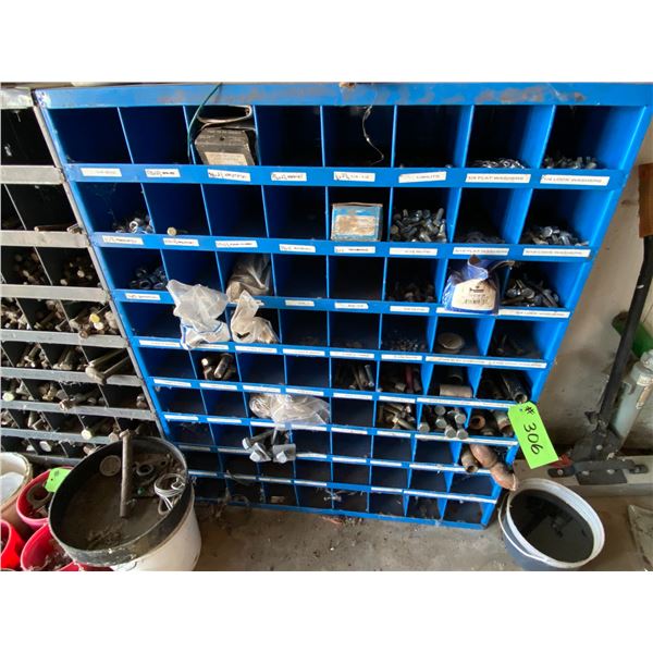 Two Bolt Bins c/w contents & Various Pails of Bolts & Misc.