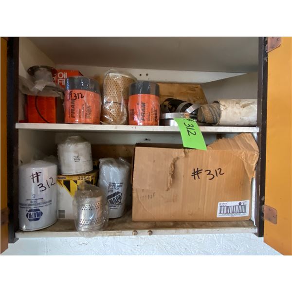 Contents of Top Shelf - Filters, Clamps & Misc.