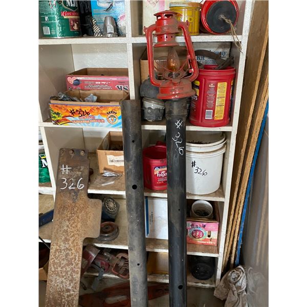 Lanterns & All Misc on White Wooden Shelf