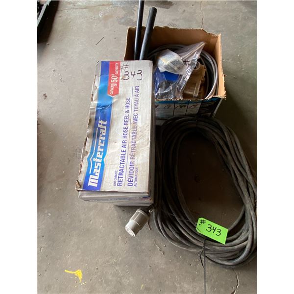 Air Hose Reel & Hose, Extension Cord & Nozzle is new, Fuel Pump is NOT new