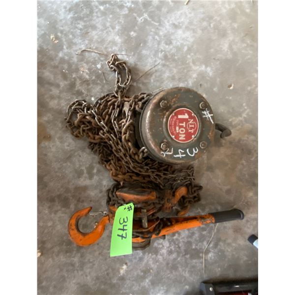 Chain Hoist 1 Ton, & Chain Come-a-long
