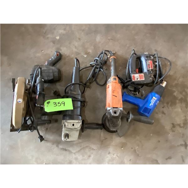 Two Grinders, Skil Saw, Jig Saw, Heat Gun - Working Order