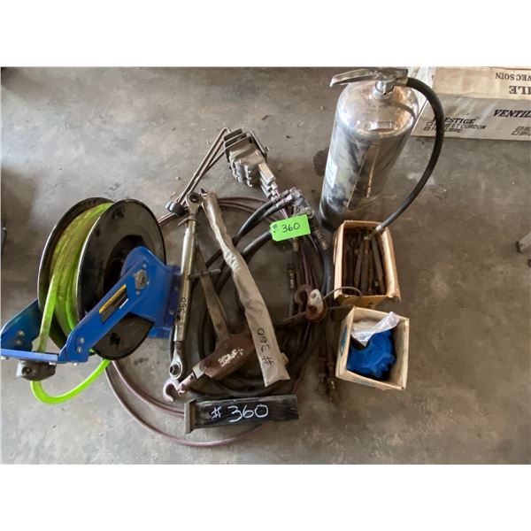 New Harrow Teeth, Fire Ext., Come-along, 3pt Linkage Bar, Hose Reel