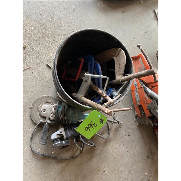 Two Electric Grinders & Various Clamps WORKING
