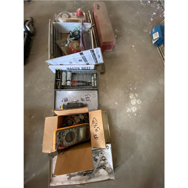 Combination Wrenches, Gear Pullers, New Buffing Wheels, Flare Set, Electrical Tester & Hose Clamp Se