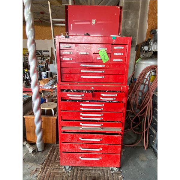 Red Twenty Draw BEACH Rolling Tool Chest c/w Large Quantity of tools selling as One Unit