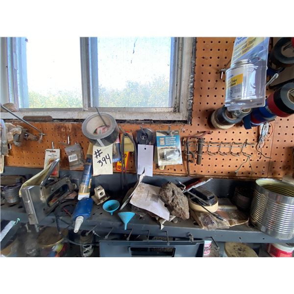Large Qty of Tools & Misc. on Top of the Counter & on the Peg Board - Buyer should bring Boxes to Re