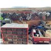 Image 13 : Large Qty of Screws, Bolts, Misc on top of Counter, bench grinder stays - Buyers should Bring Pails