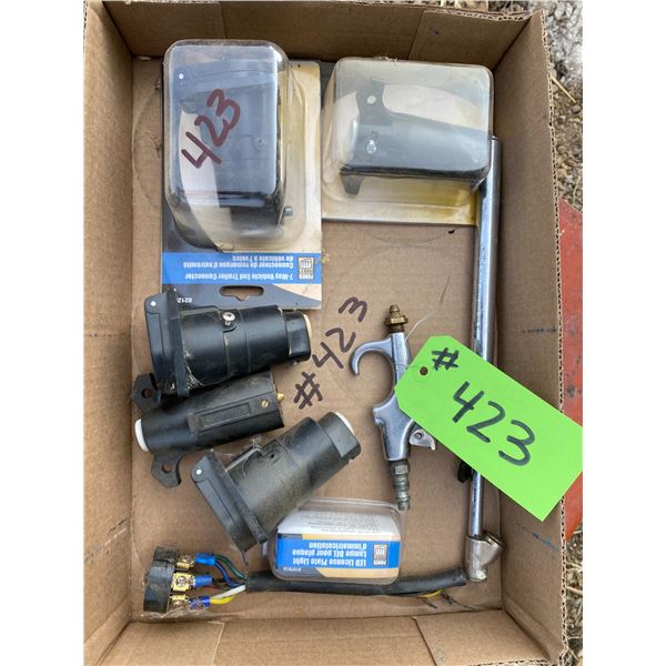 Box of Electrical Plugs & Air Fittings