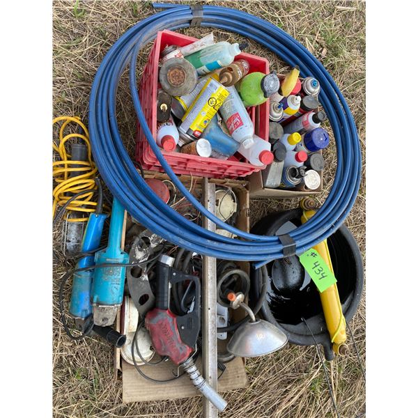 Qty of Lubricants, Sprays, Blue Hose & Misc.
