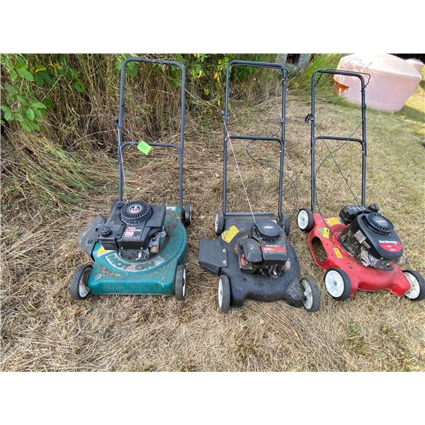 Three Lawn Mowers