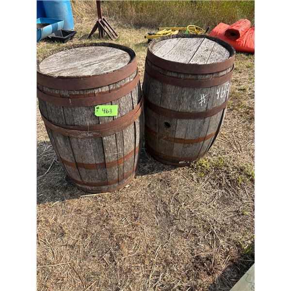 2 oak barrels selling together