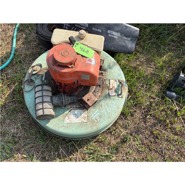 Floating pump and hose, pump turns over