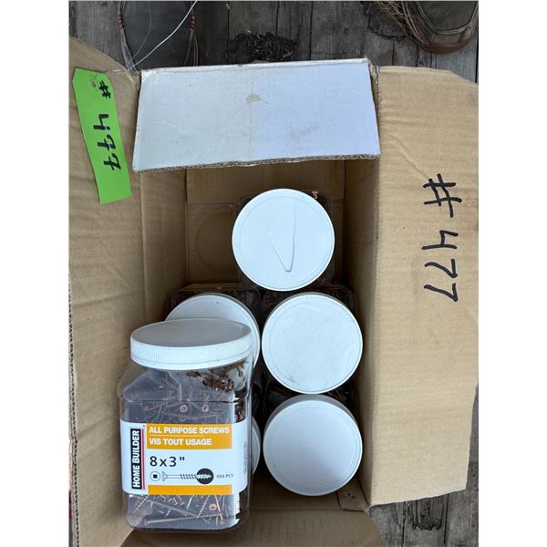 Six Containers of 3 in. Wood Screws - Selling All Together