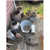 Image 4 : Qty of Antiques - Anvil, Coal Pail, Cream Can, Milk Pail, Lantern, You to Me Saw, Brush Axe, Hay Kni