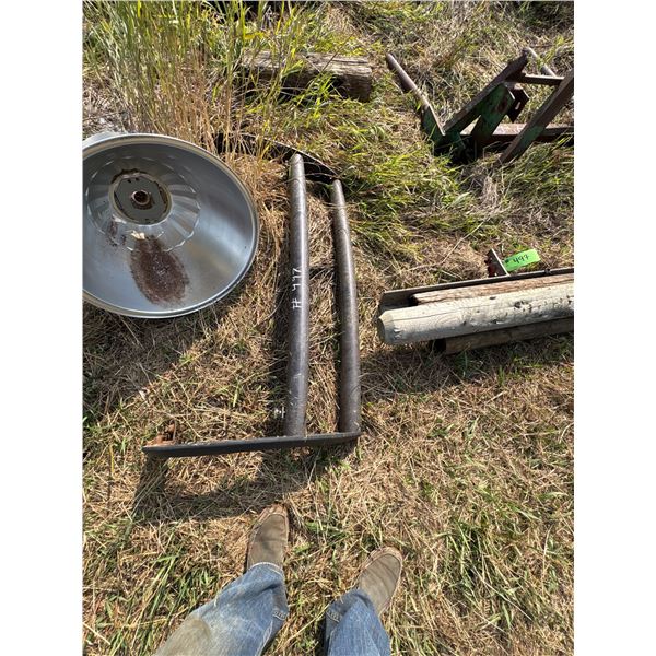 Black Bumper, 2 Prong Bale Forks, 2 Axles & Misc. Steel
