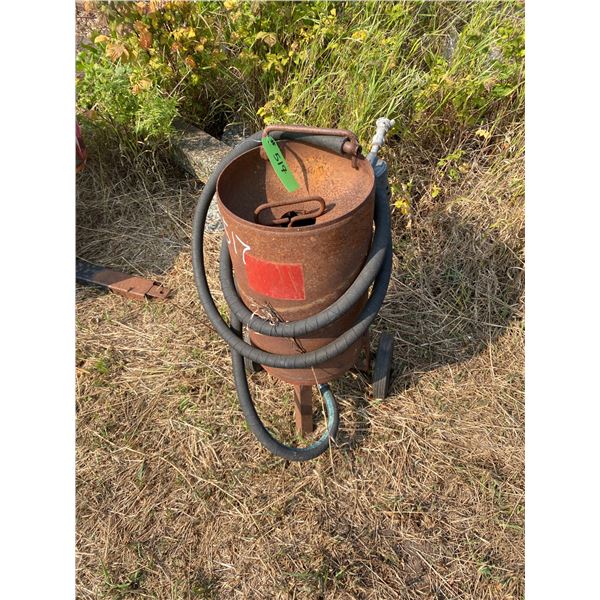 Sandblasting Pot, 2 Wheel Yard Wagon & 2 - 8ft Concrete Curbs