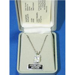 Silver Chain with CZ Pendant