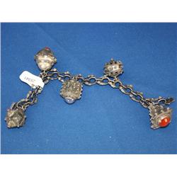 Vintage 800 Fine Silver Charm Bracelet
