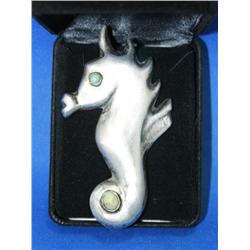 Antique Sterling Seahorse Brooch
