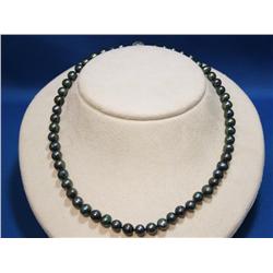 7mm Black Freshwater Pearl Necklace