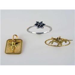 14k Yellow & White Gold Rings & Pendant