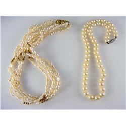 14k Gold Pearl Necklaces
