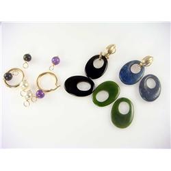 14k Gold Multi Stones Exchangeable Earrings