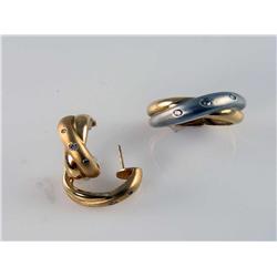 14k Yellow & White Gold Diamond Ring & Earrings