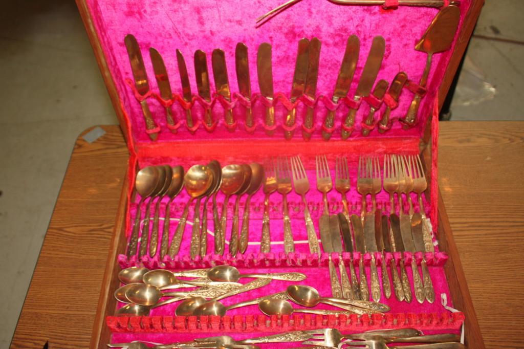 70 Pc. Antique Bangkok Gold Plated Flatware Set