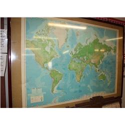 Framed World Map 6' x 8'