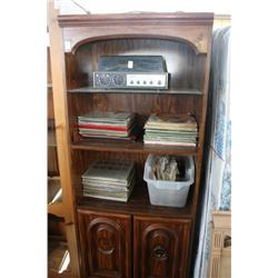Shelf w/ Record Player & Records