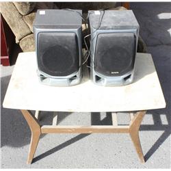 Two AIWA" Speakers & Table"